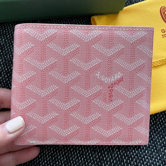 Goyard Bags Goyard Bifold Wallet In Pink With Yellow Lining Box And